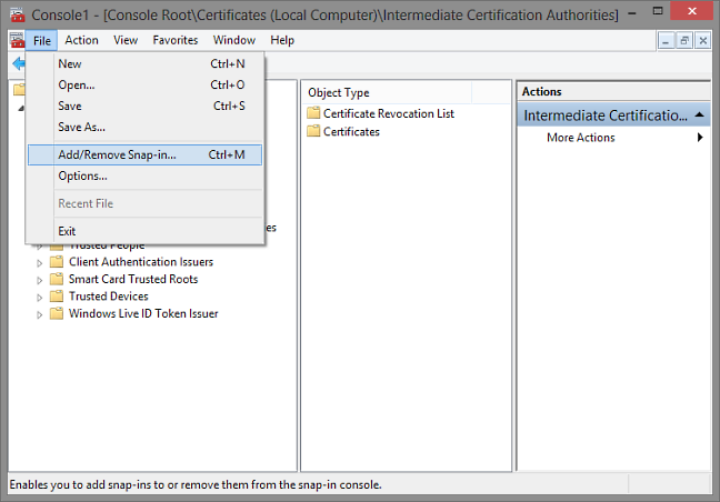 IIS - Installation rod og intermediate certifikater