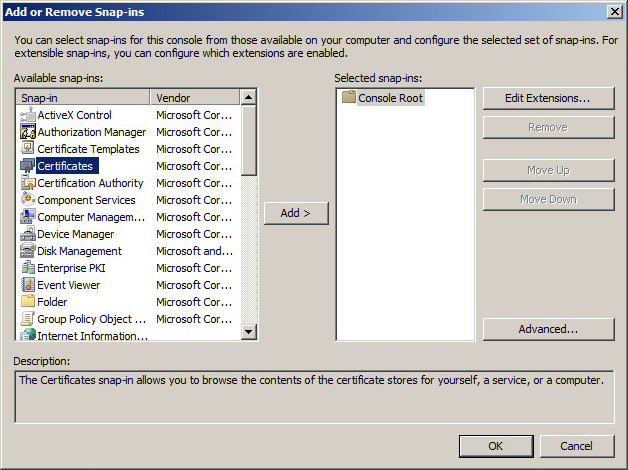 Local Machine Certificate Store via MMC