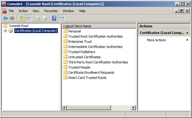 Local Machine Certificate Store via MMC