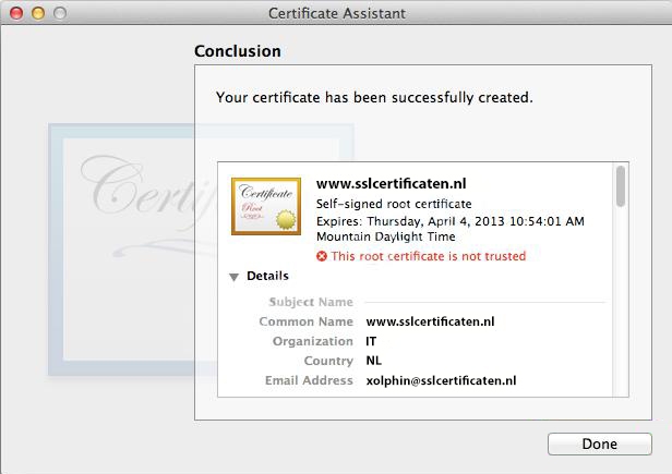 Apple OS X Server 10.7 (Lion) en 10.8 (Mountain Lion) - Aanmaken CSR