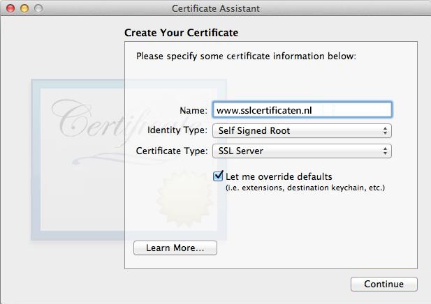 Apple OS X Server 10.7 (Lion) en 10.8 (Mountain Lion) - Aanmaken CSR