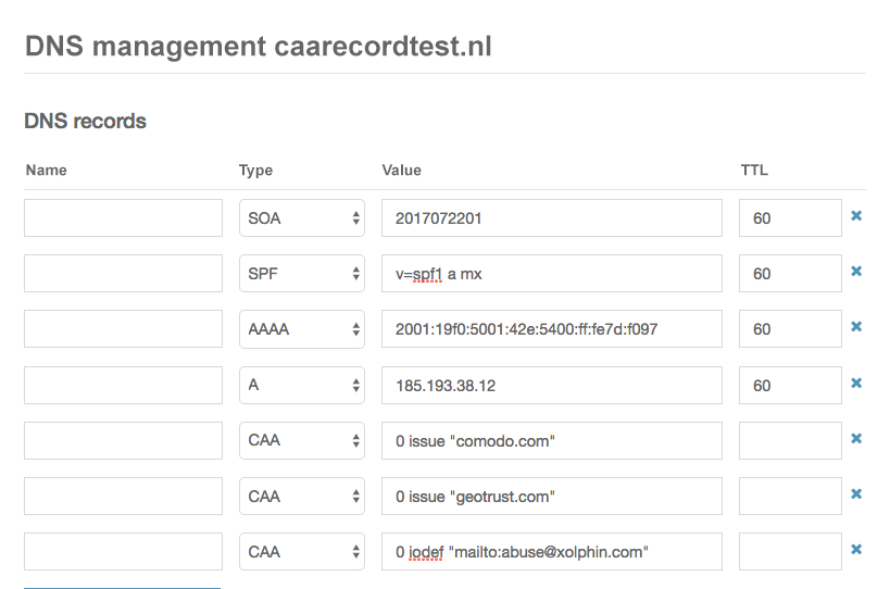 CAA DNS records 3